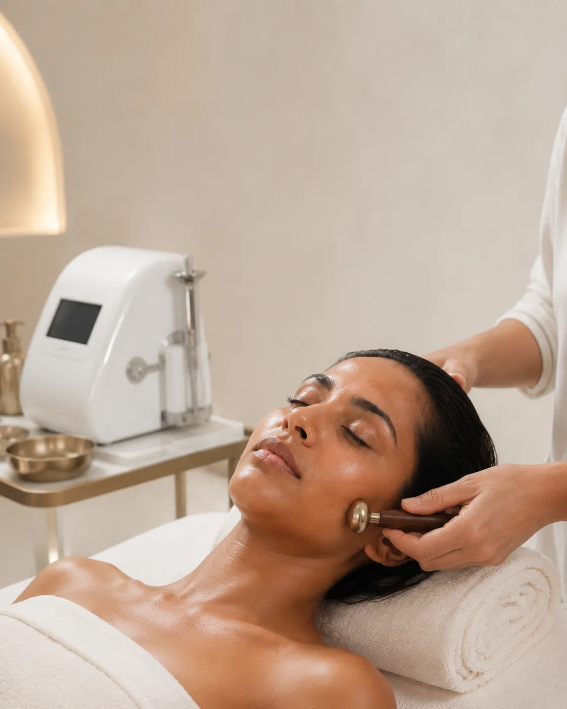 Ayurvedic facial with Kansa wand at Shrii Aesthetics in Aurora Colorado